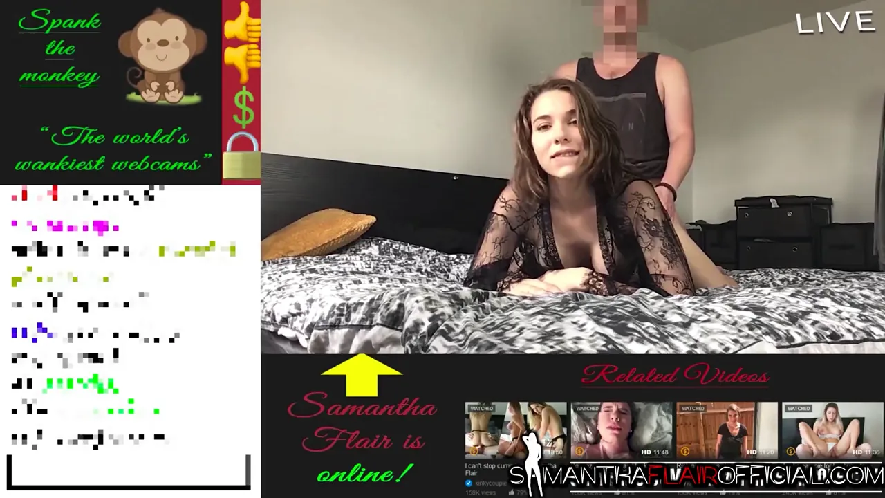 Brunette daughter films herself in lingerie while stepdad watches, then fucks her hard