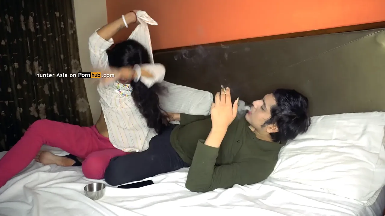 Indian sister-in-law blowjob and hardcore sex while smoking