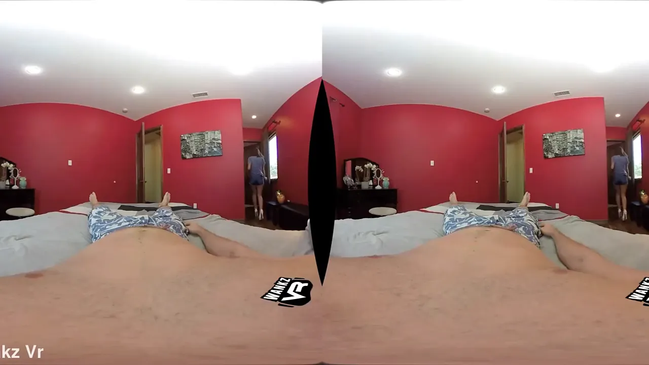 Virtual reality POV with horny brunette girlfriend who masturbates and fingers herself