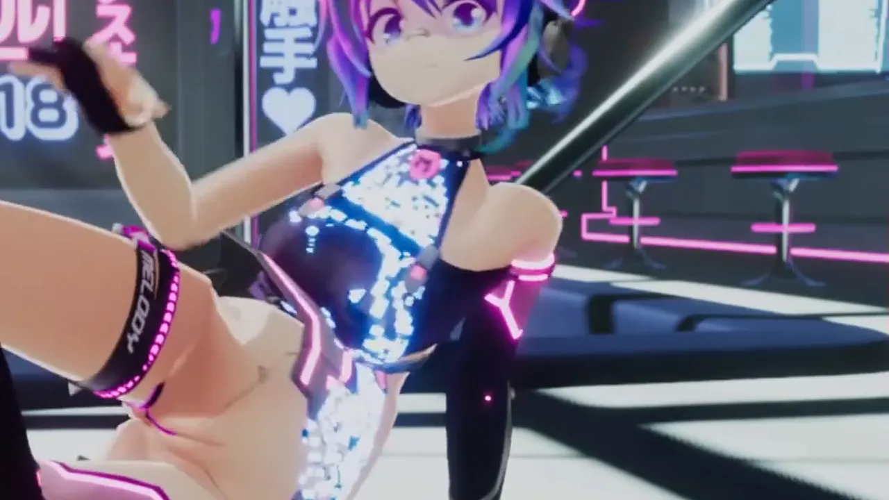 Virgin anime girl masturbates and shows her pussy to virtual reality sex partner