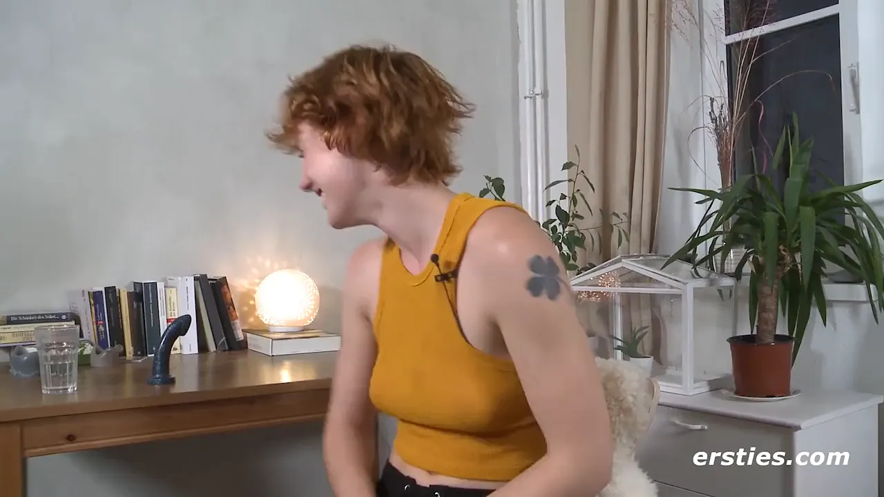 Berlin redheaded babe solo masturbates with toys