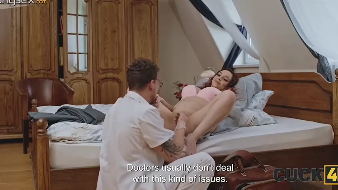 Pregnant wife fucked by doctor while her cuckold husband watches