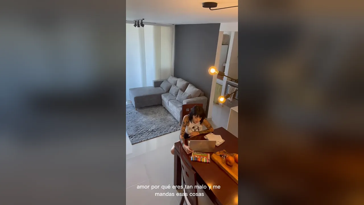 Luna Vitaler masturbates on webcam after arriving home from university