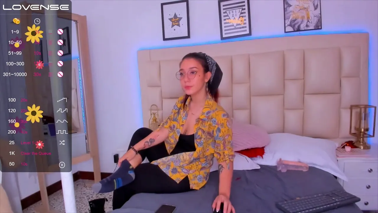 Red Waifu masturbates alone after webcam fetish scene