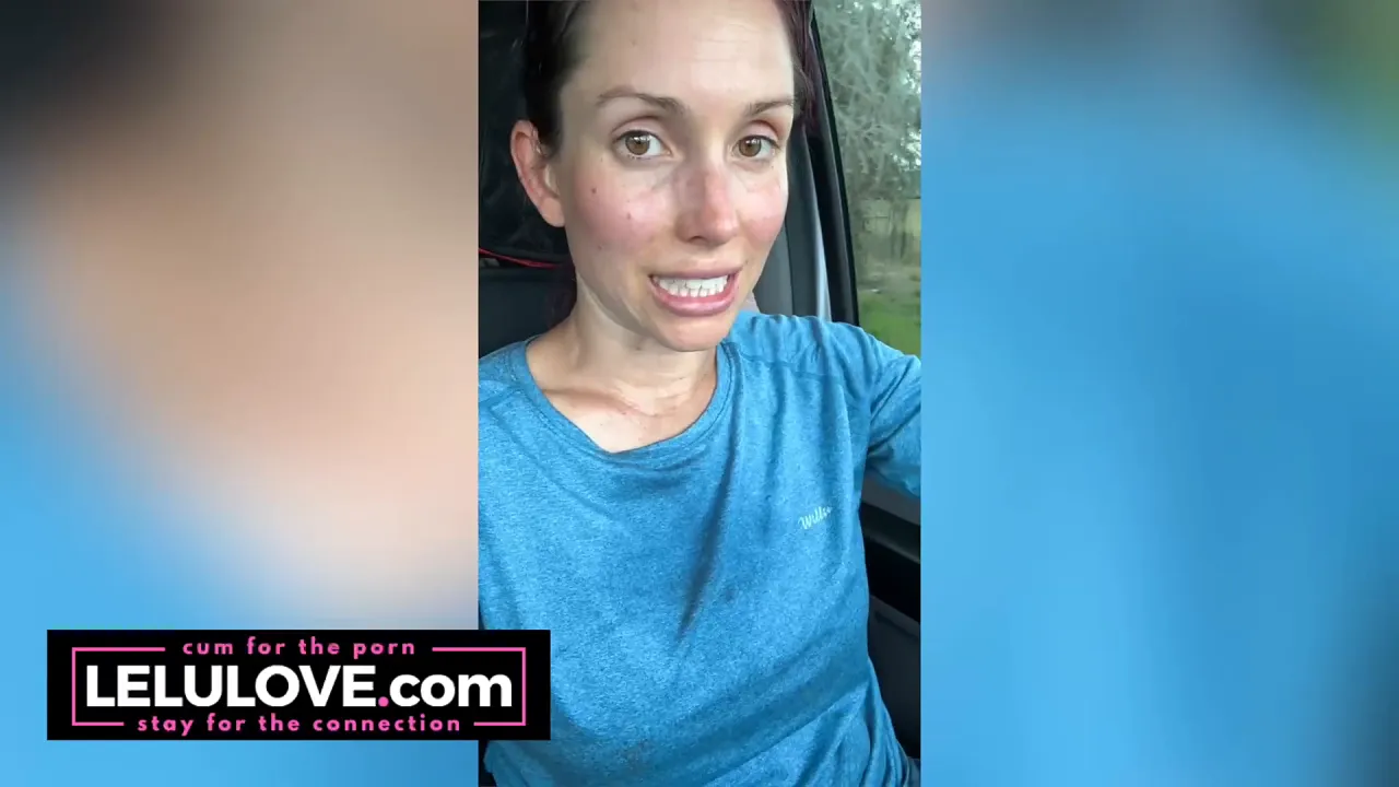 Topless Lelu Love shows off cameltoe in carwash flash, then unboxes a bag and sweats in