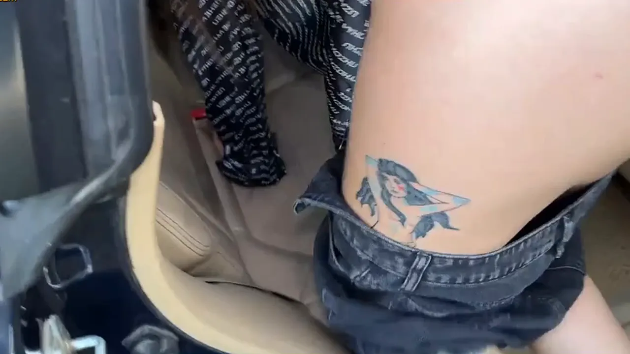 Russian brunette offers an Uber driver a blowjob and doggystyle sex in his car