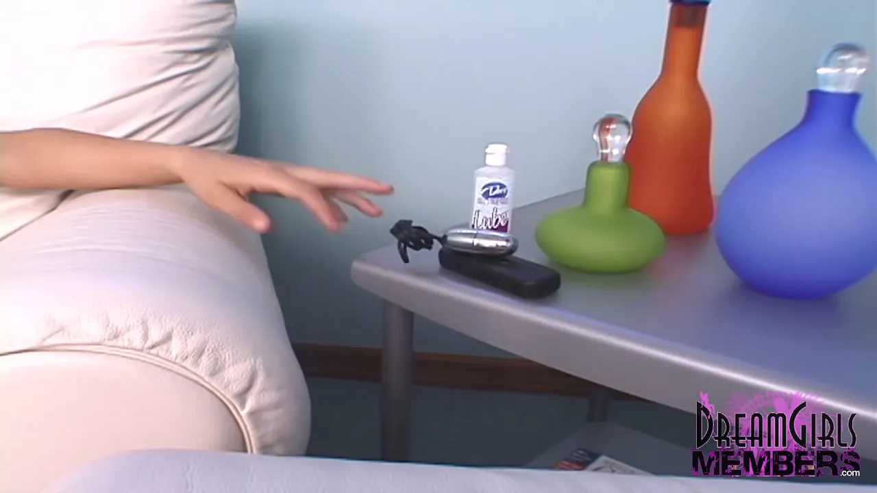 Petite freak vibrates her tiny tight pussy