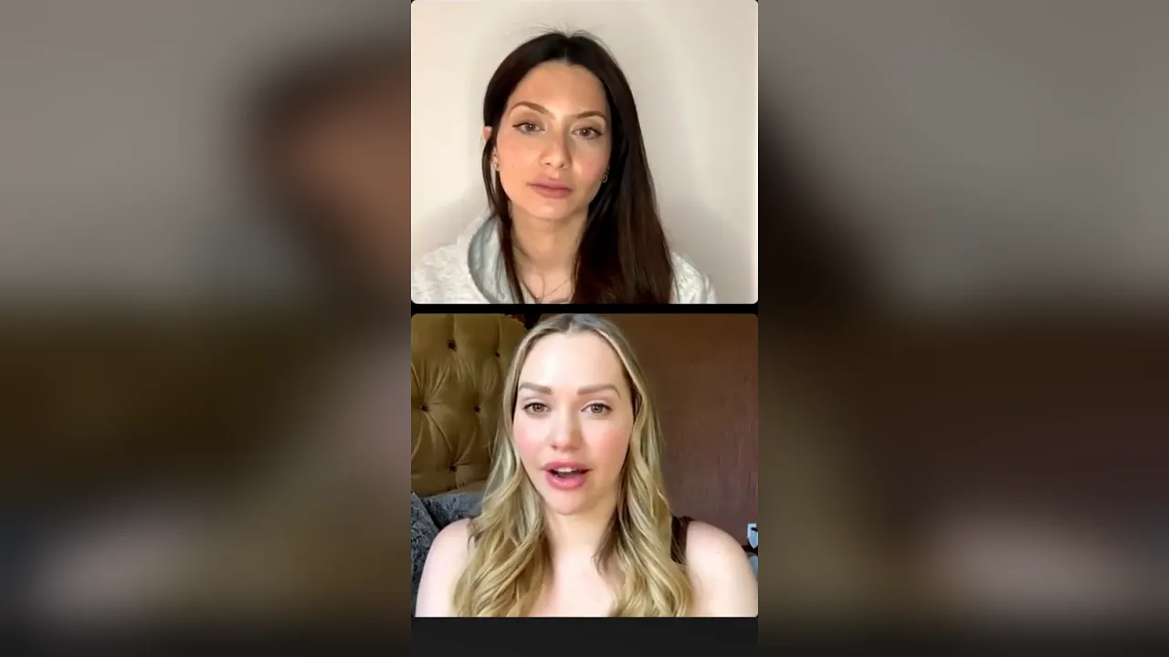 Brunettes Aria and Mia Malkova have webcam sex in Heaven