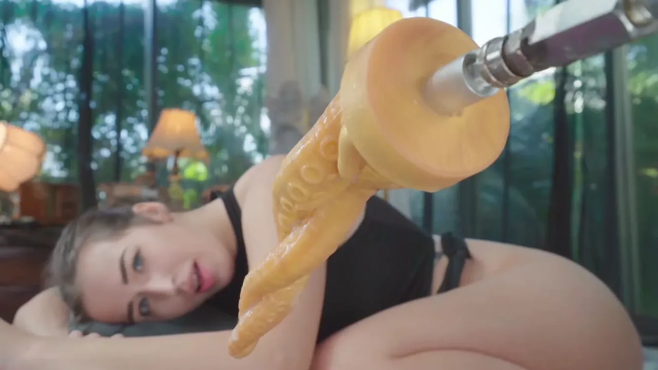 Wild squirting solo anal DP fuck with fuck machine and toys
