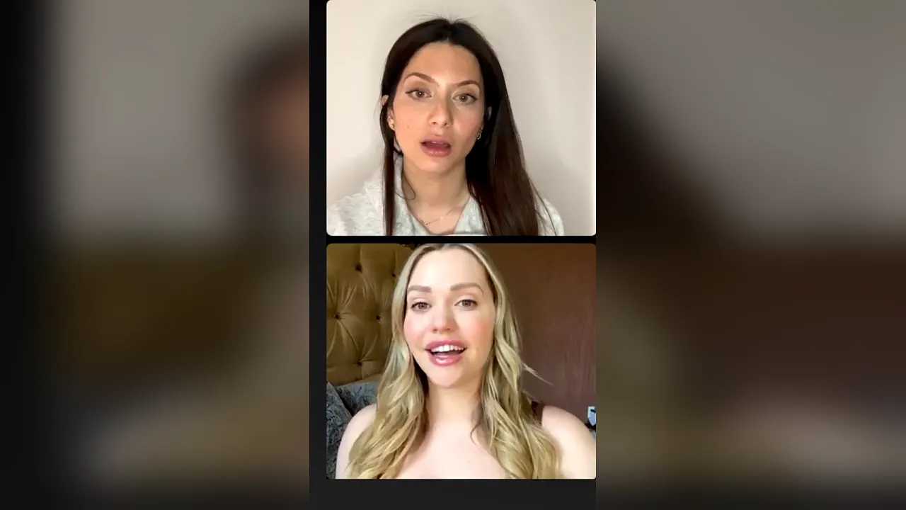 Blonde and brunette babes Aria and Mia Malkova have webcam sex