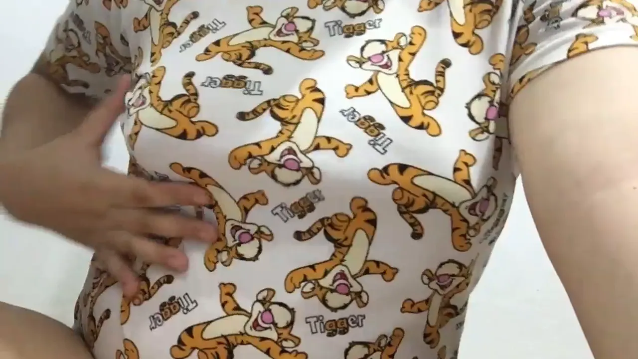 Asian solo masturbation with perfect shape tits and a creamy pink pussy