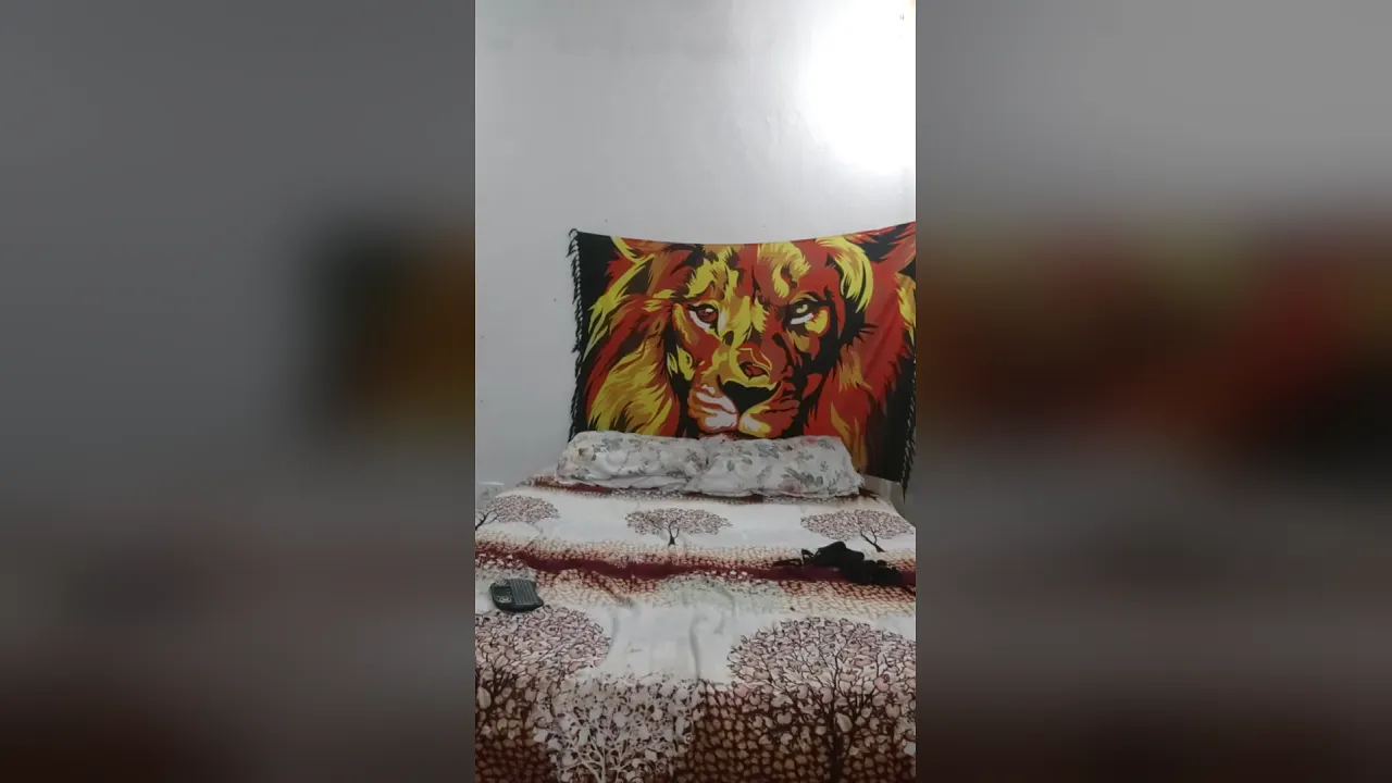 Ebony Brazilian webcam model masturbates and cums solo on camera