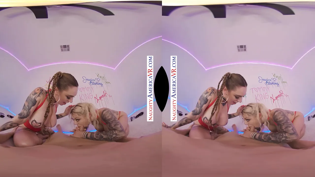 Blonde and tattooed threesome with karma rx, Misha Montana and Alex Mack