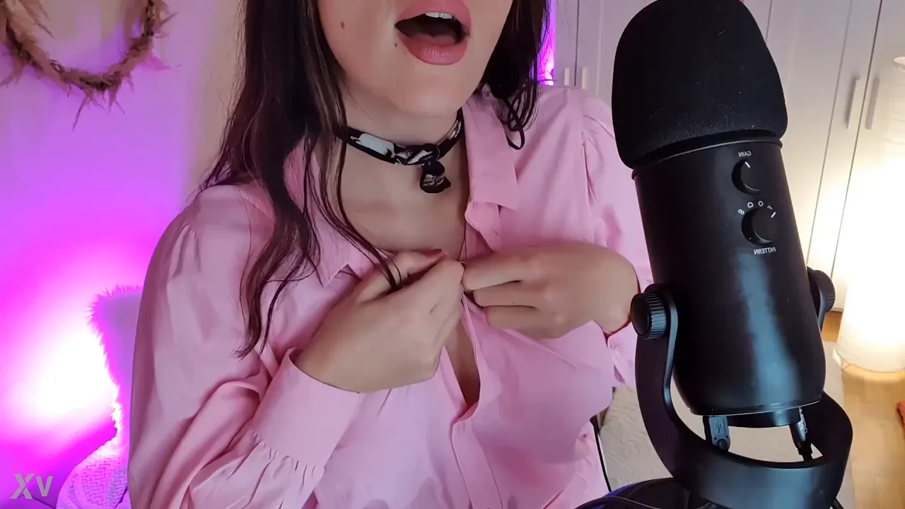 Solo girl gives ASMR blowjob and fingering massage with anal sounds
