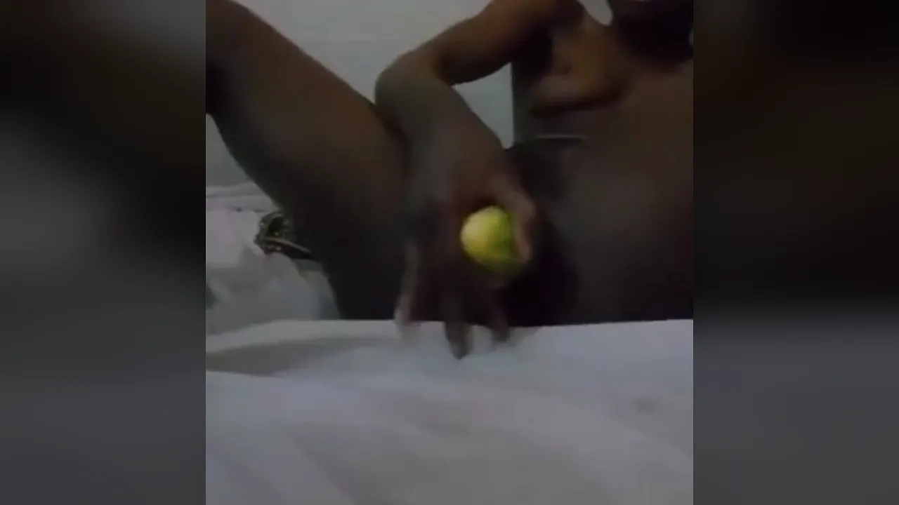Ebony domina Blackprincess dominates her financial wife with an enormous cucumber dildo