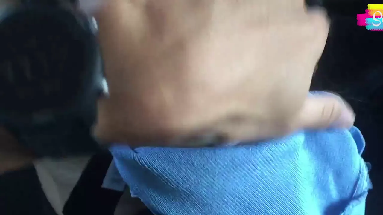 Asian girl masturbates and gives car blowjob before getting a POV creampie outside