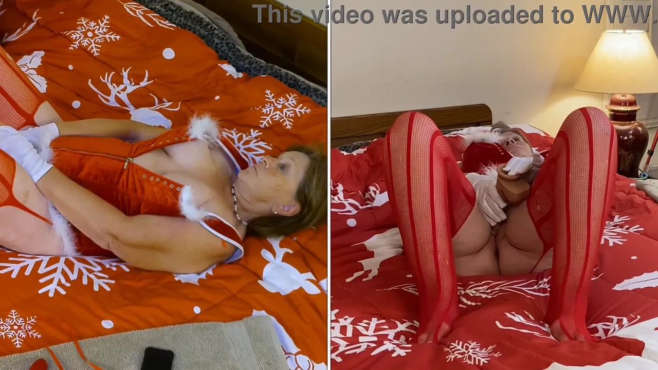 Granny Carmen and Byg Myk have a split-screen masturbation session using vibrators