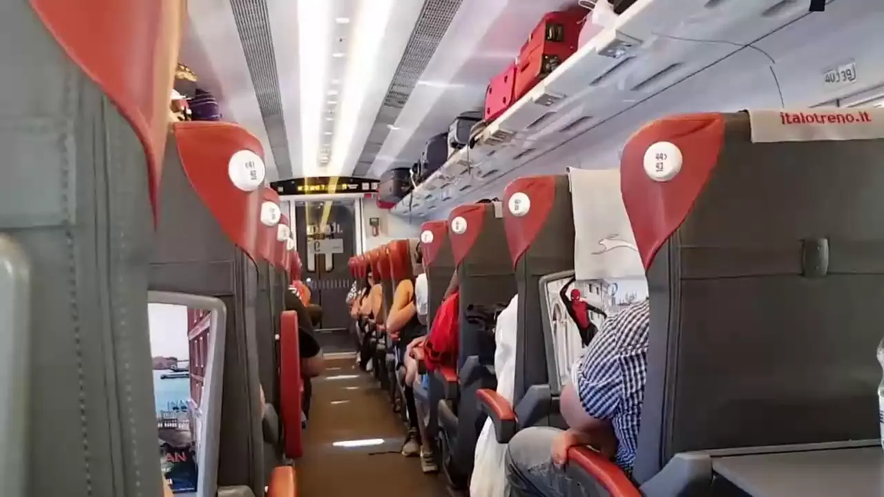 Italian amateur girl masturbates with a Bluetooth dildo on the public train