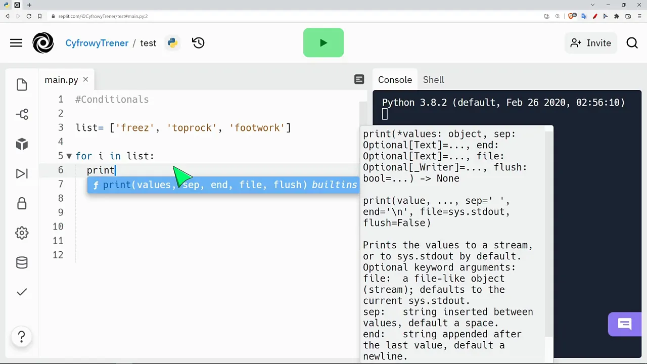 Python Conditionals/Loops - step by step