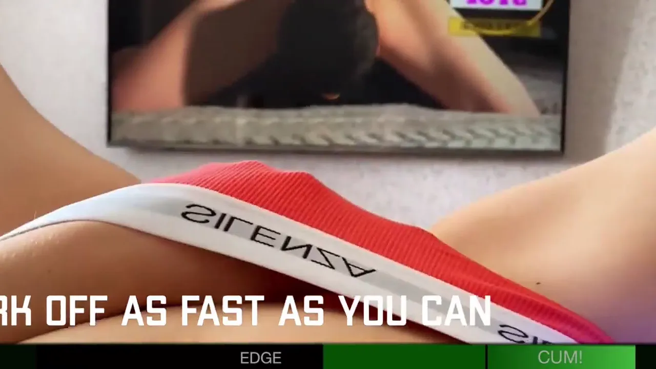 Blonde girl teases and edging instructs her cock hero in a JOI edging challenge