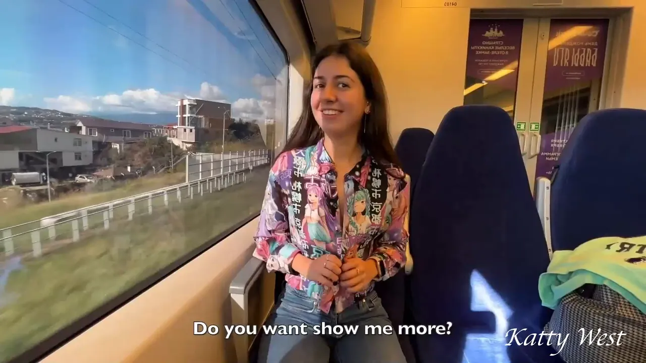 Blowjob on the train for a stranger in Public