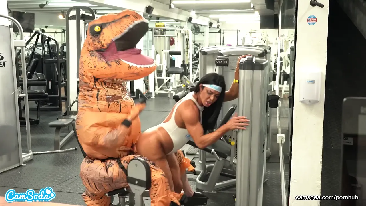 Trex fucks fit MILNF Nina Dolci's big tits in the gym
