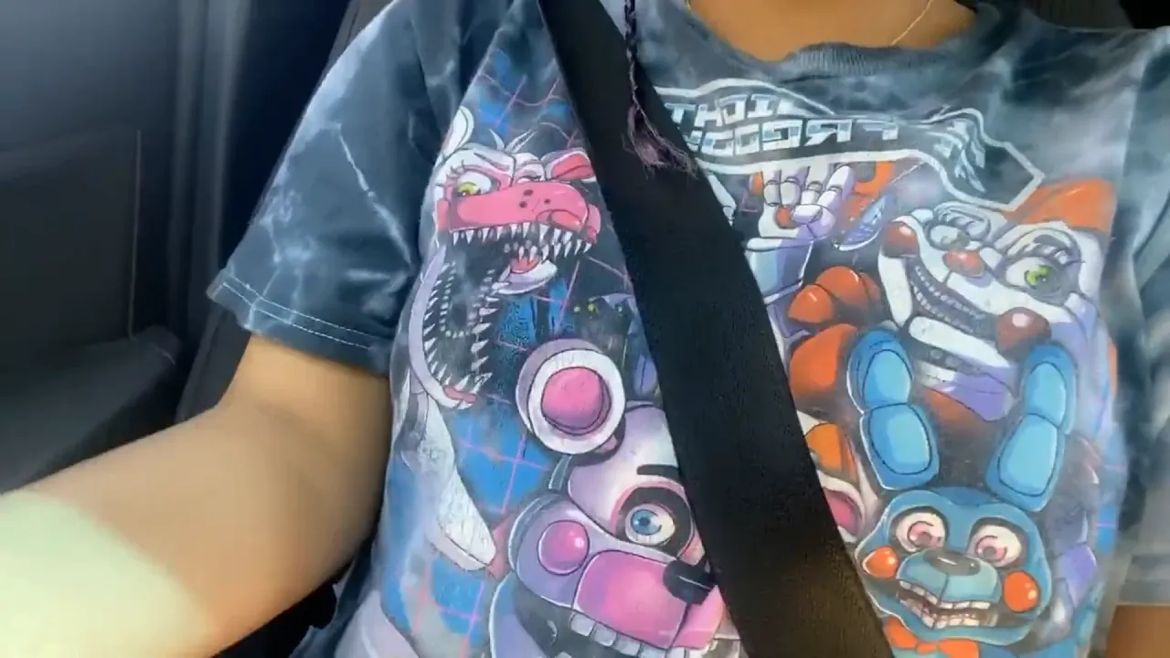 Latina babe shows off her big tits while cosplaying FNAF on webcam