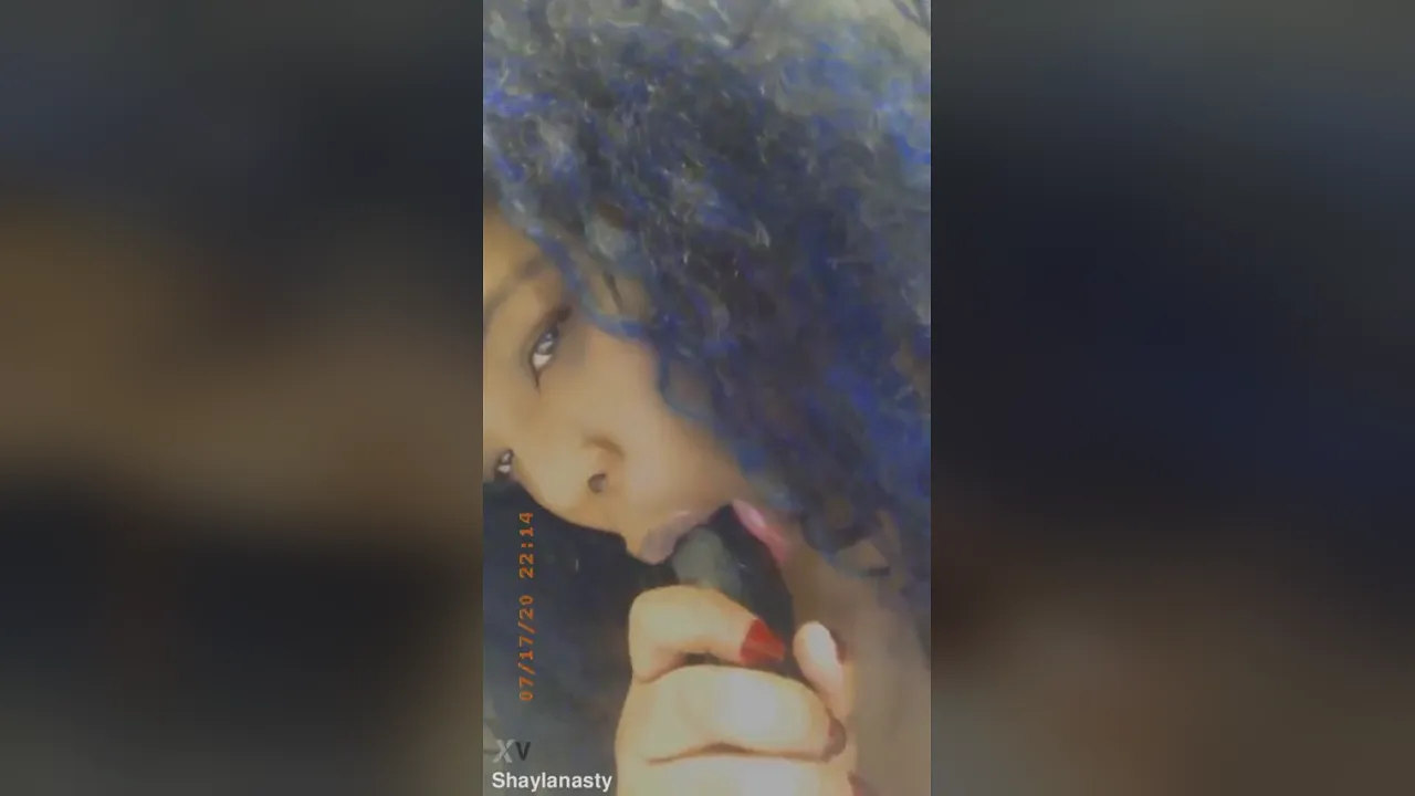 Amateur girl sucks her dildo and masturbates