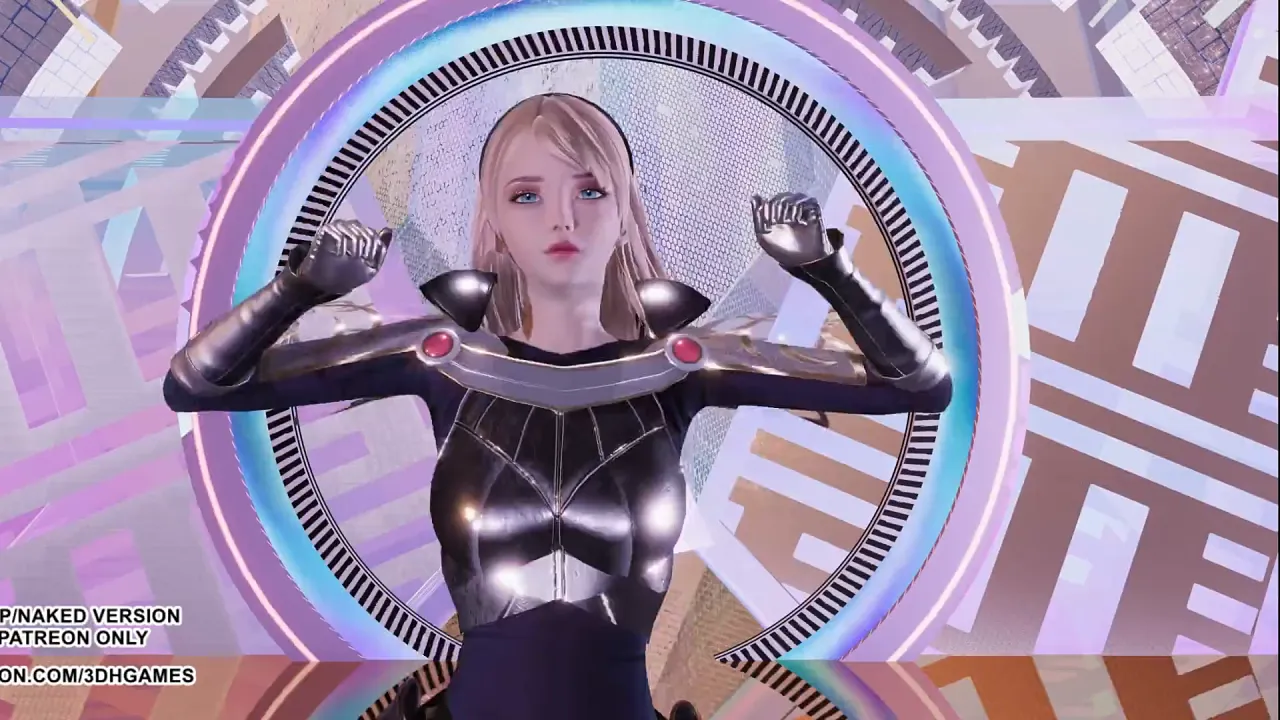 Sexy blonde Korean MMD dancer cosplays as CLC's Devil Lux in solo performance