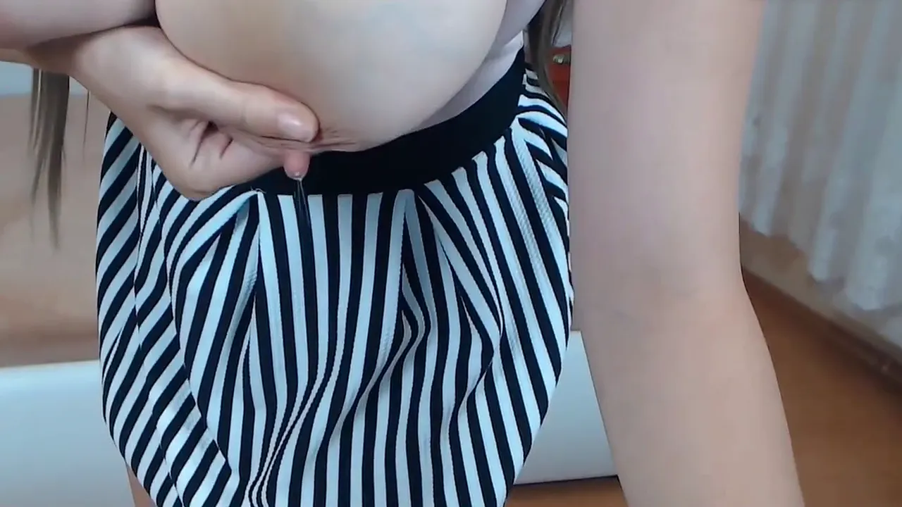 Hungarian mom with big natural tits milks them and masturbates