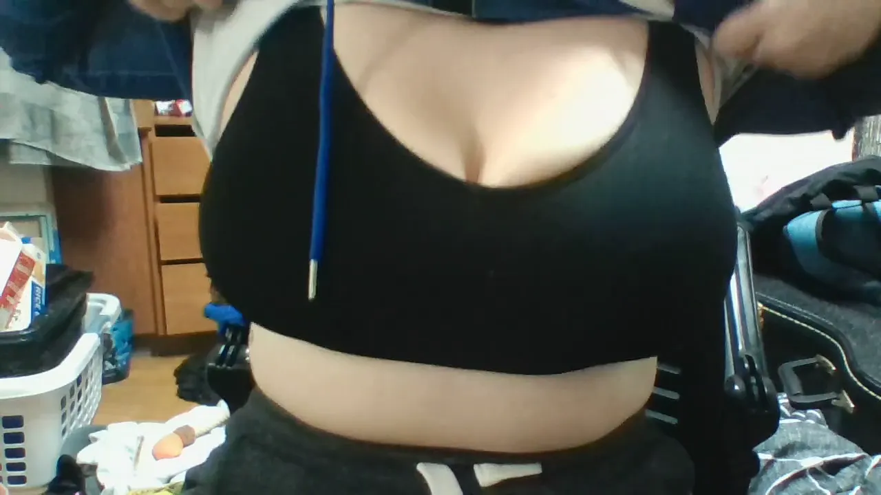 BBW webcam model shows off her big tits and nipple piercings while cosplaying a BNHA
