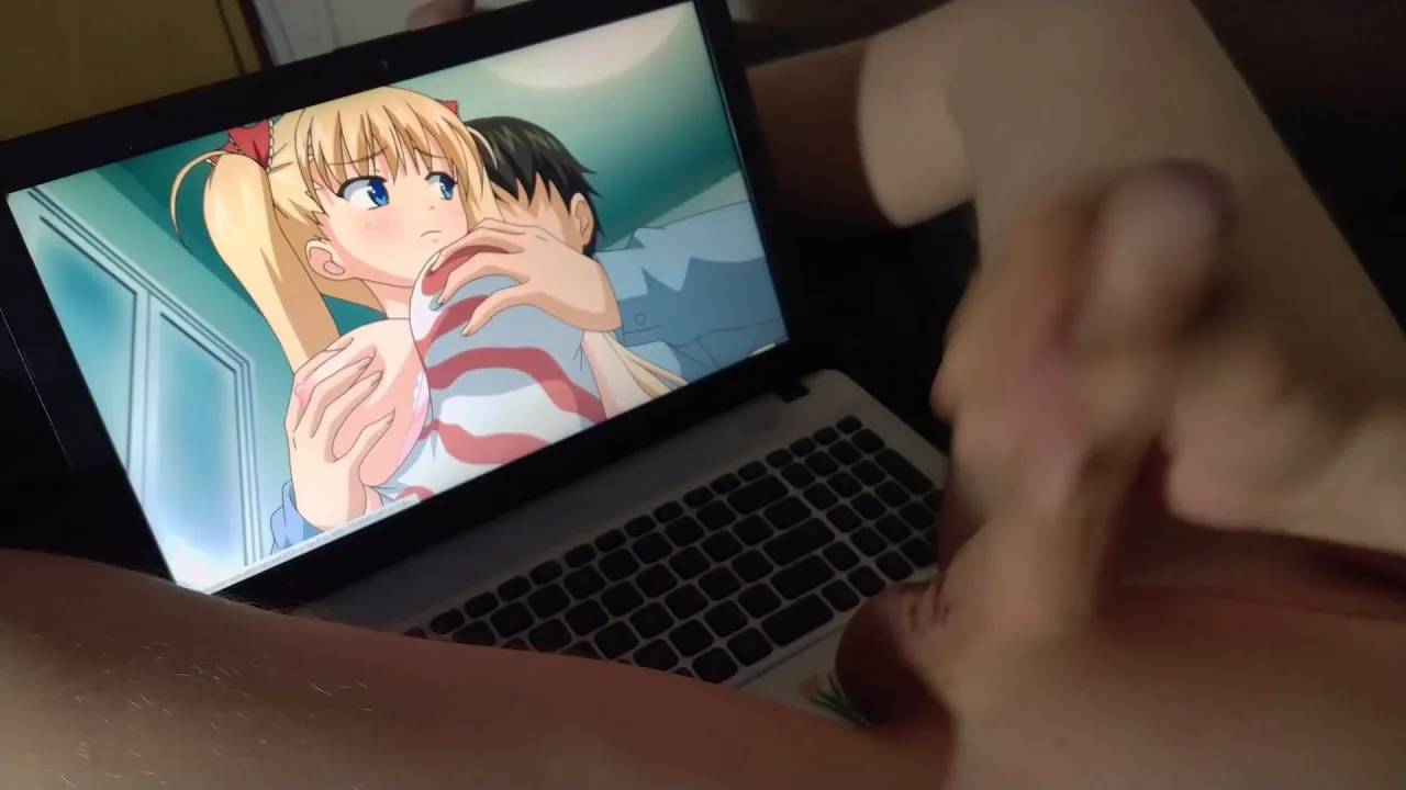 Young schoolboy JERKS off with huge cock