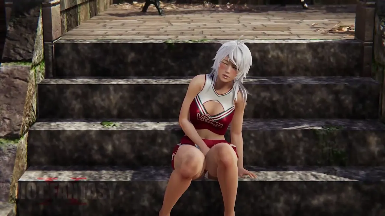 Cheerleader caught fingering herself and having an orgasm in the park