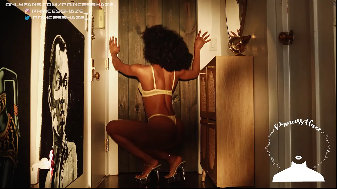 Princess Haze tries on elegant lingerie and masturbates with her wet pussy
