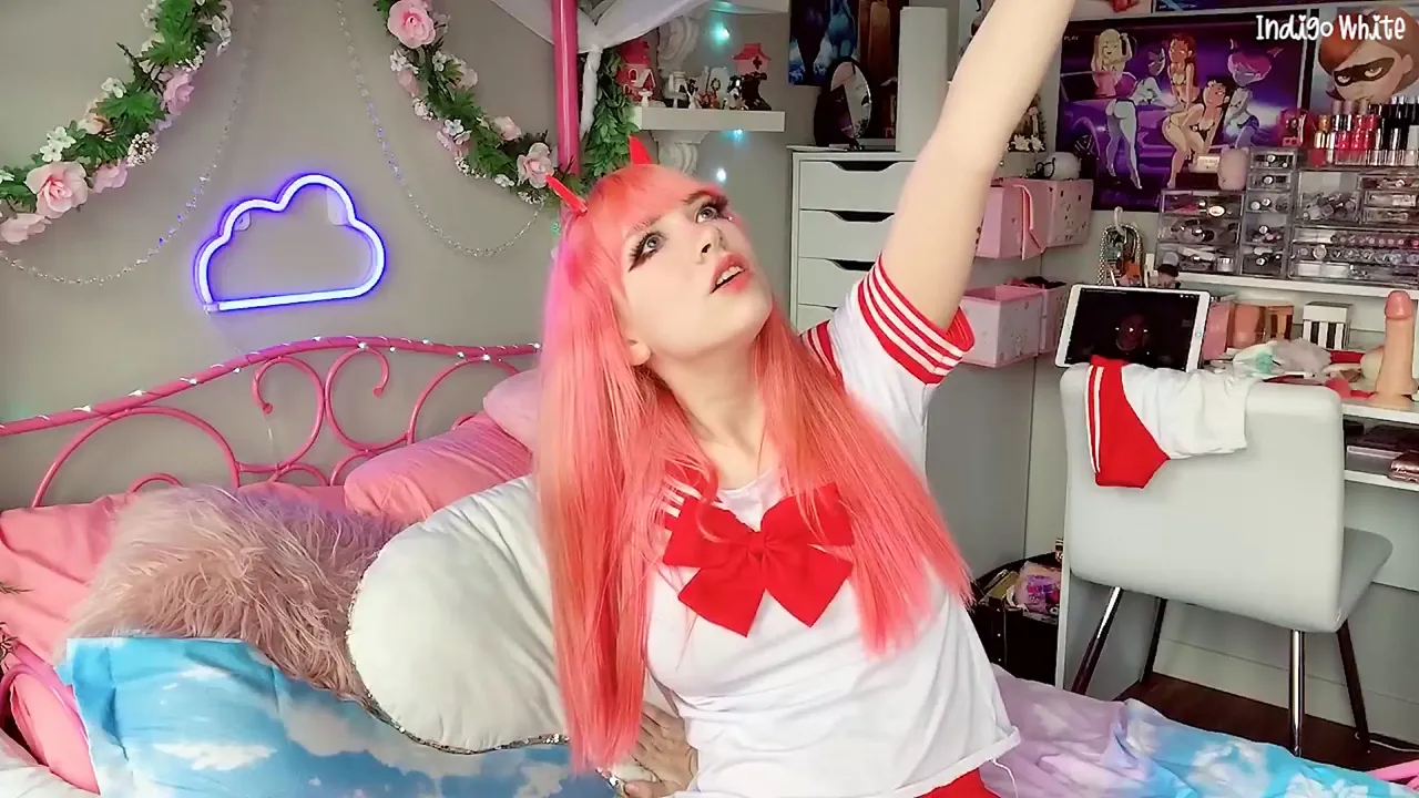Indigo White trains her Zero Two cosplay ass with anal toys