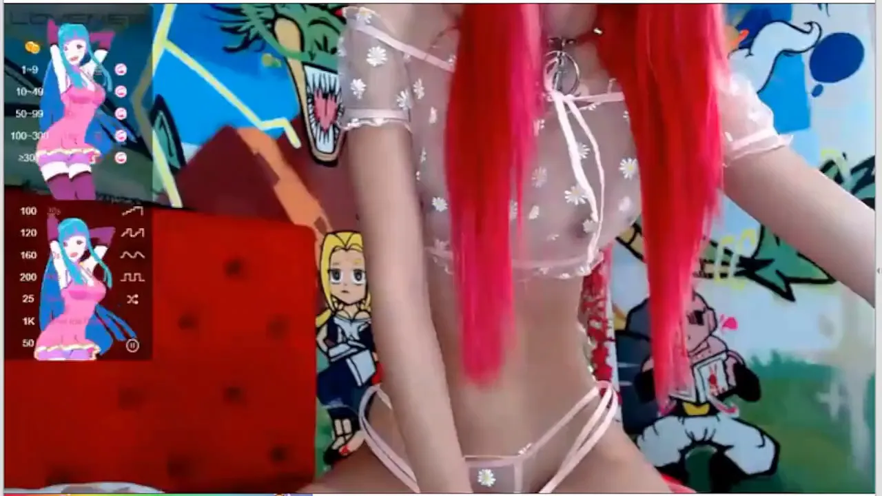 Otaku girl with cat costume masturbates