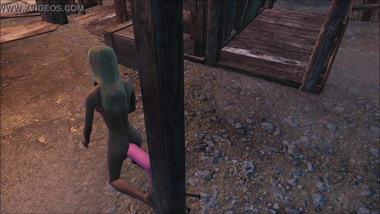 Anime Fallout 4 girl masturbates with a pink dildo