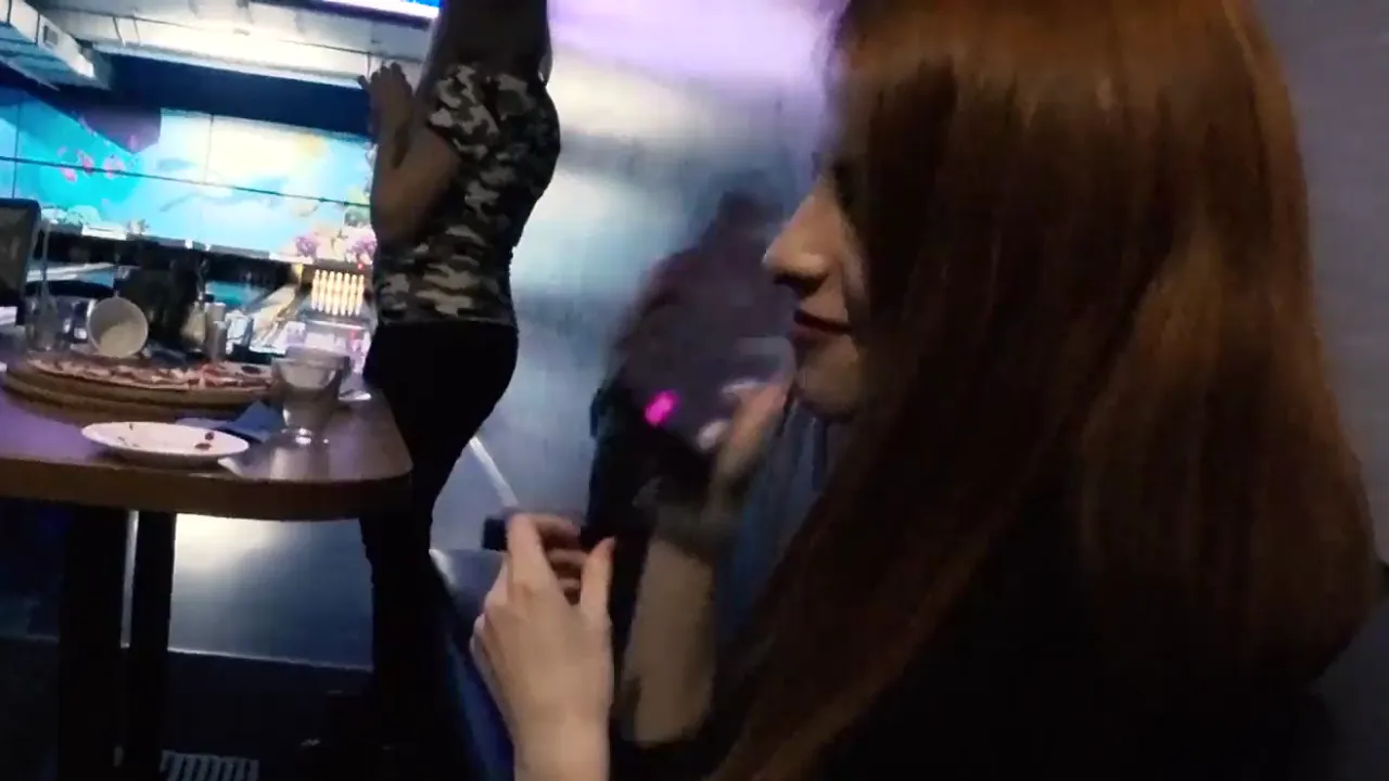 Public remote vibrator in bowling together with friends - Letty Black