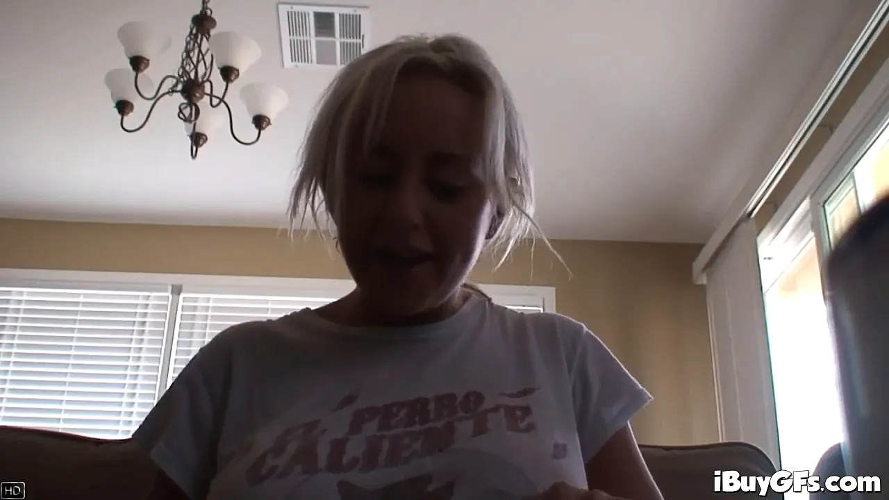 Blonde solo female fetish webcam model shows big tits and ass