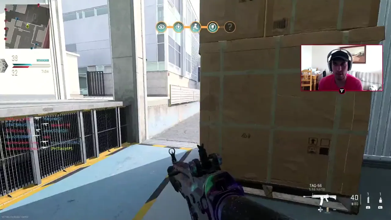 Adult cartoon gamer with fake tits plays hardcore Call of Duty in first person