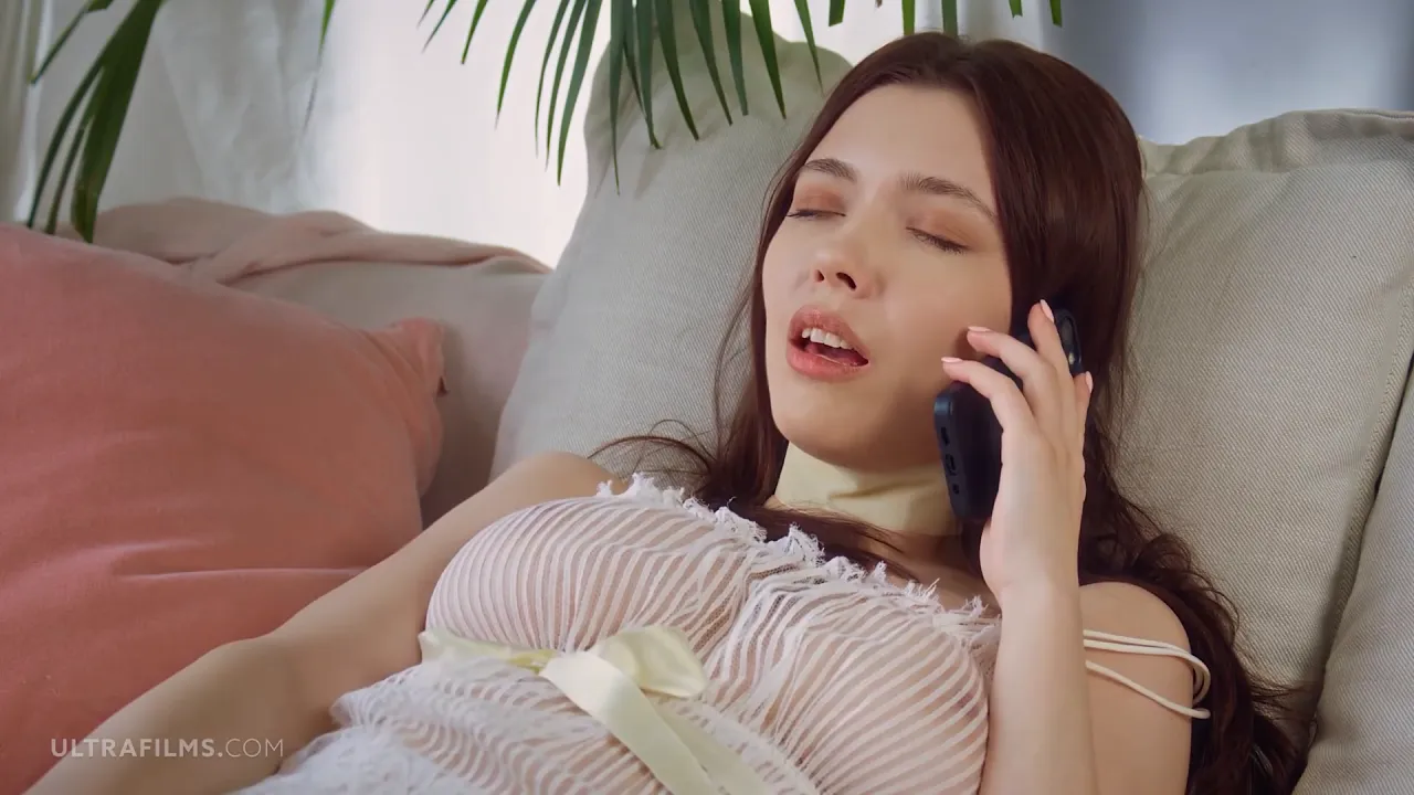 Mila Azul gets turned on and masturbates with big tits