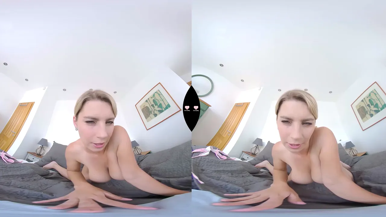 Blonde MILF Katerina Hartlova masturbates with VR POV big tit solo