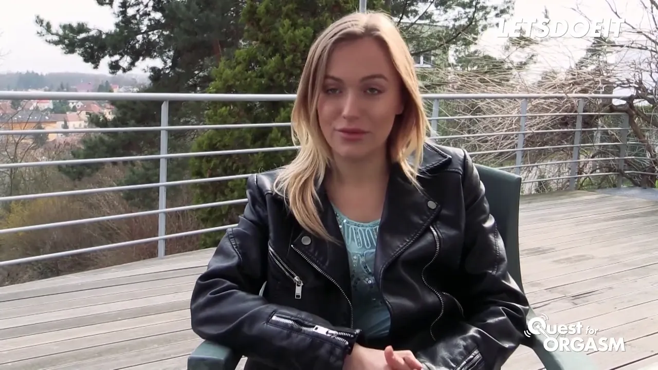Blonde Russian babe Aislin masturbates with a vibrator and fingers herself to an intense