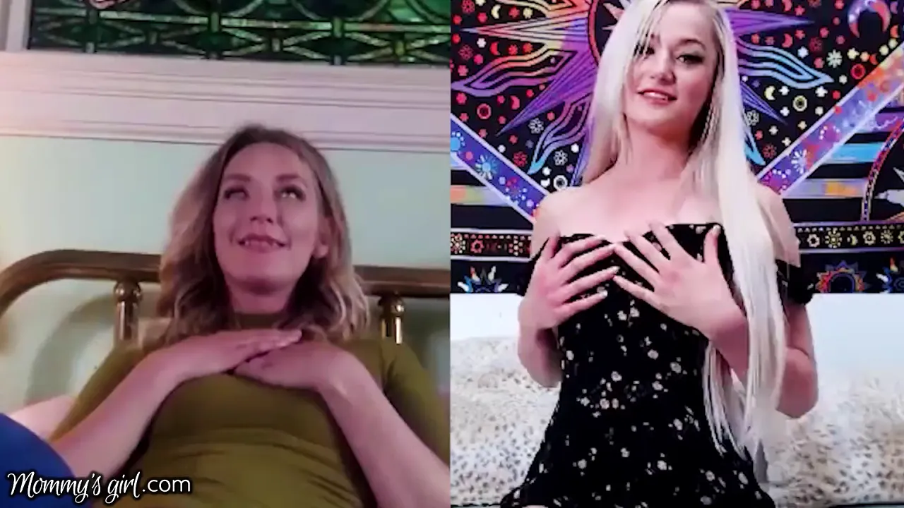 MILF Mona Wales watches her stepdaughter masturbate on webcam