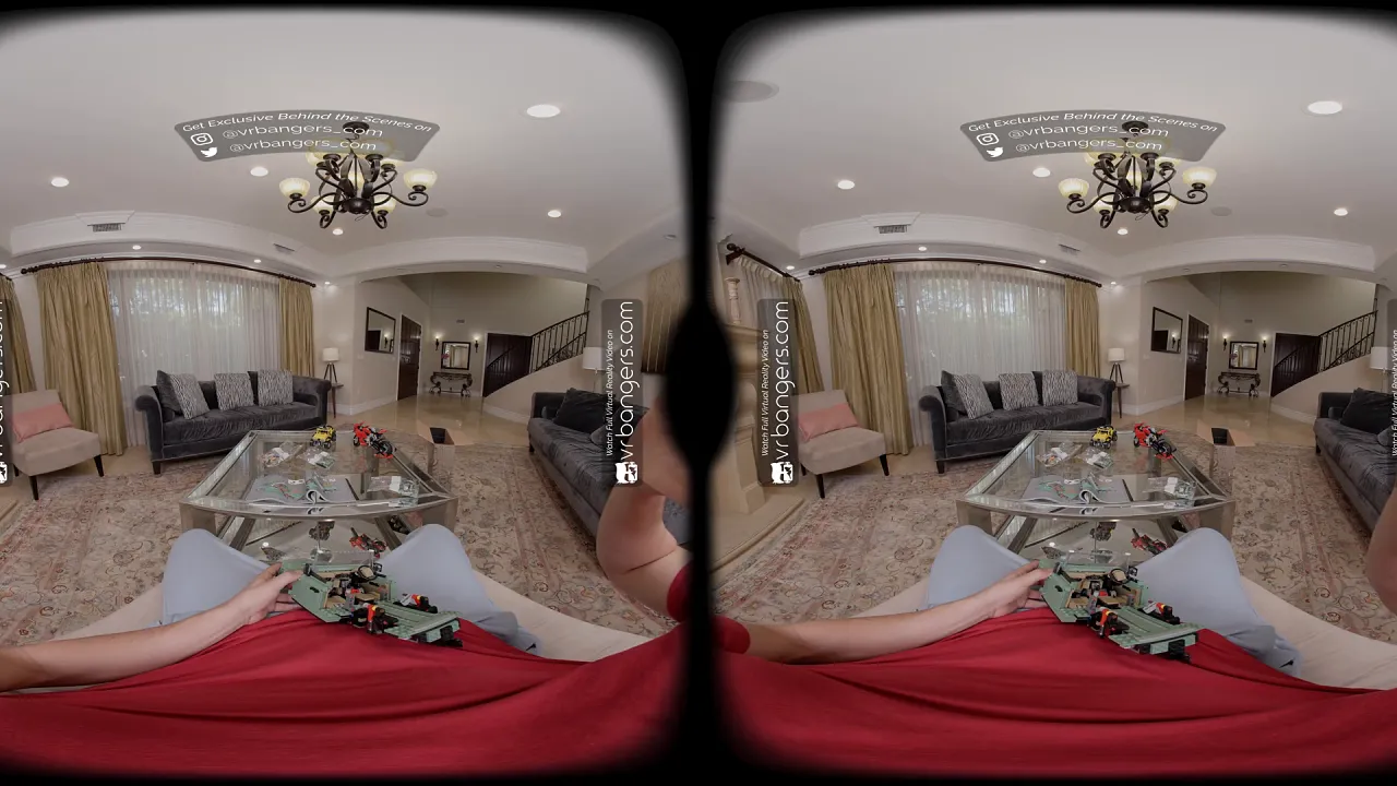 Nikki Nicole masturbates in VR then fucks her stepbrother in 180° virtual reality POV