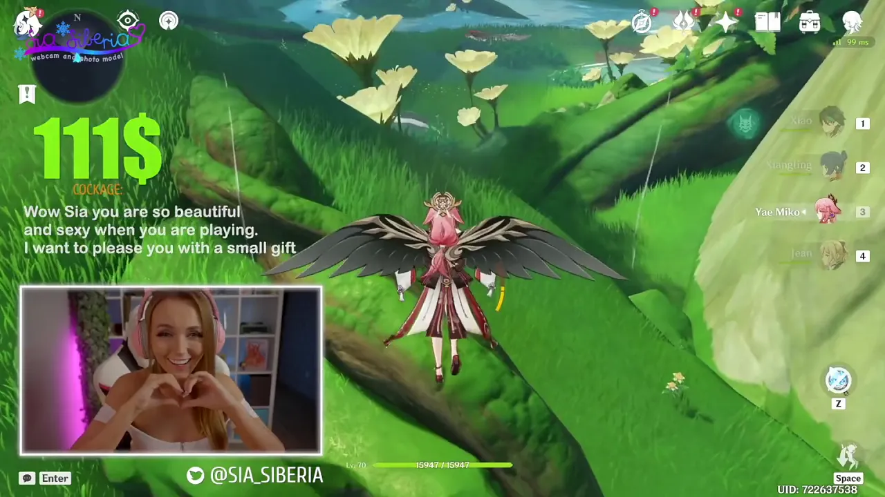Genshin Impact gamer girl gets creampie while giving dildo blowjob