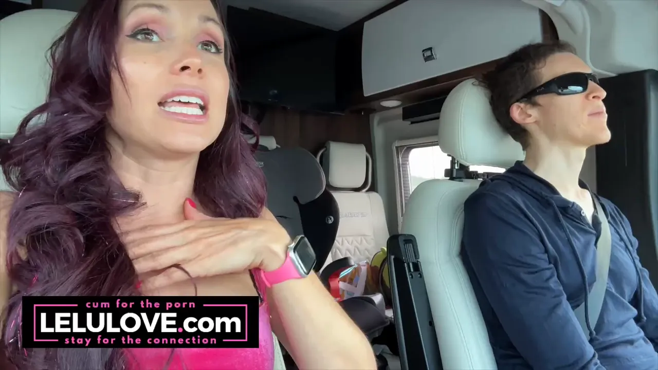 Brunette MILF Lelu Love has fun day with her babe, including park rides and food haul