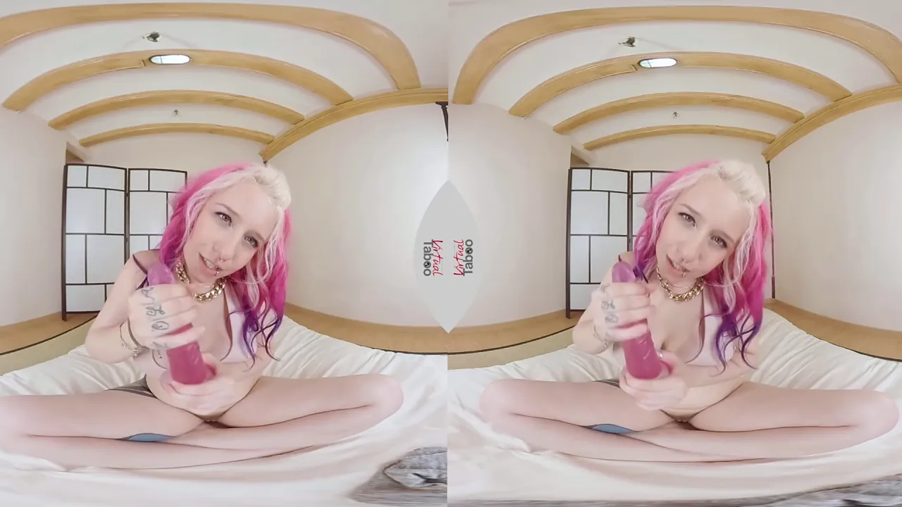 VIRTUAL TABOO - stunning Proxy plays with long pink dildo