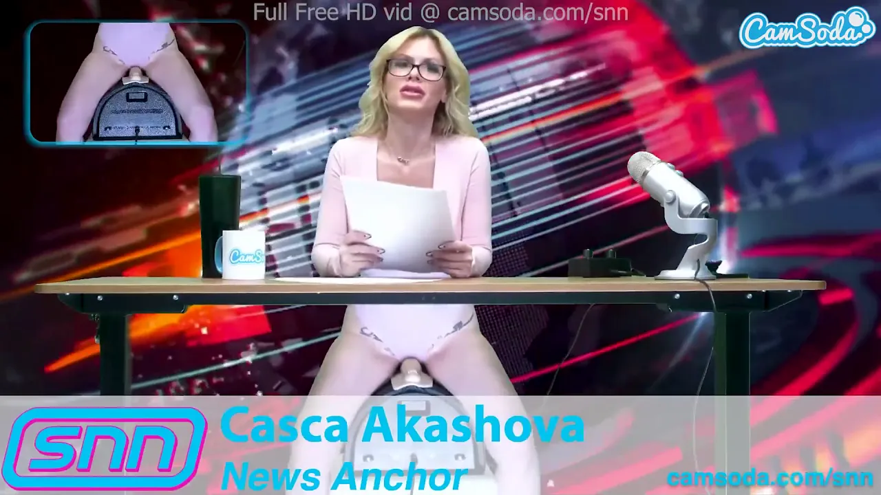 TV news anchor Casca Akashova plays a sexy mom who masturbates on live TV