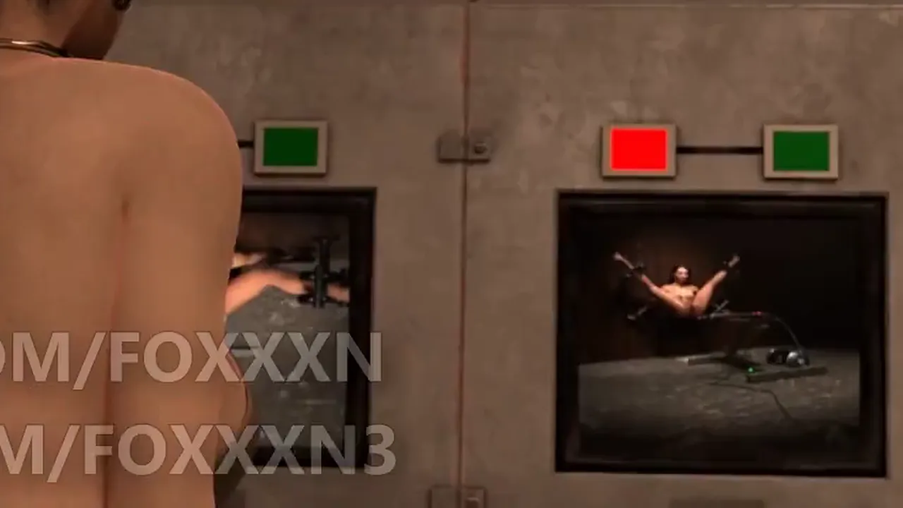 Jill Valentine gets bound and fucked by a machine until it creams her pussy